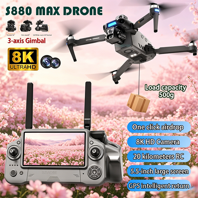 Drone Aerial Photography - 2026 Neue 8K Dual-Kamera-Drohne mit 5,5-Zoll-Großbildschirm-Steuerung,